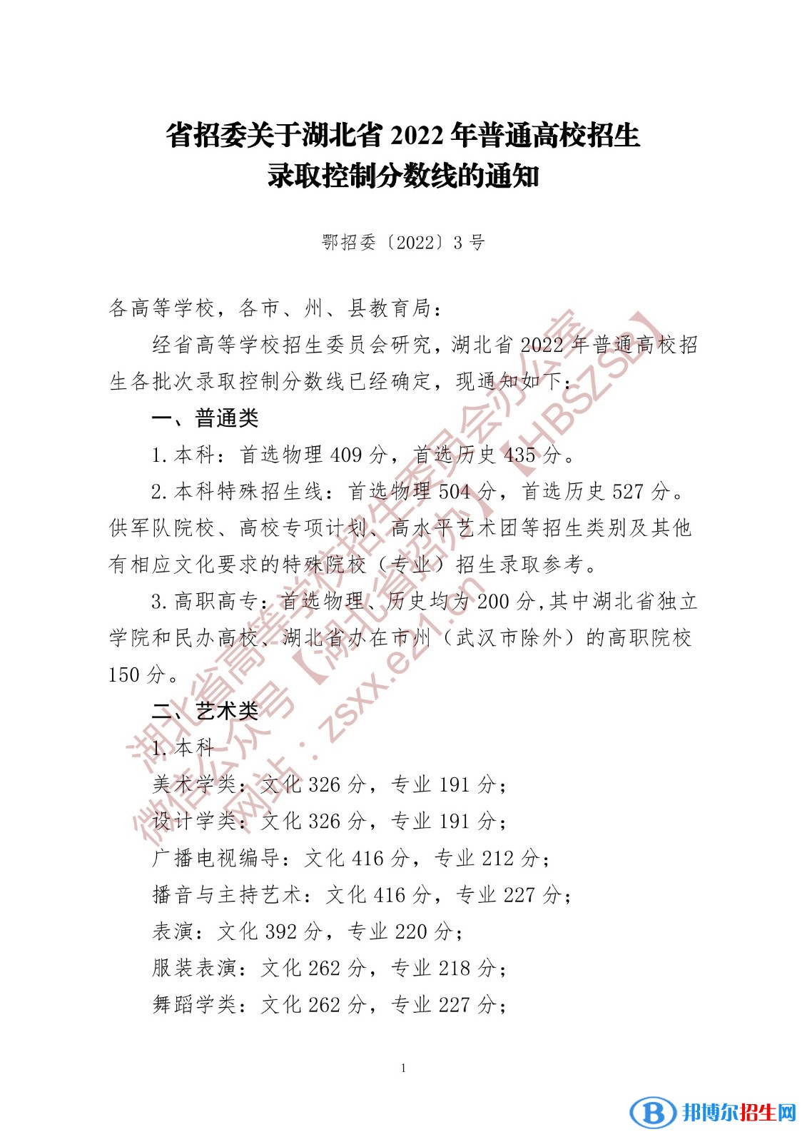 2022湖北高考分?jǐn)?shù)線一覽表（本科、?？疲? title=